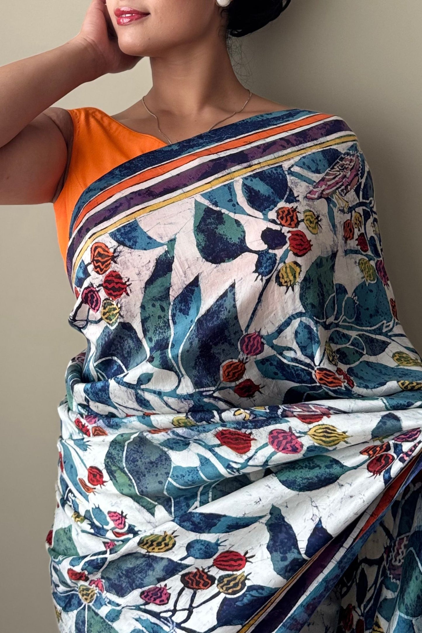 Indigo Garden Silk