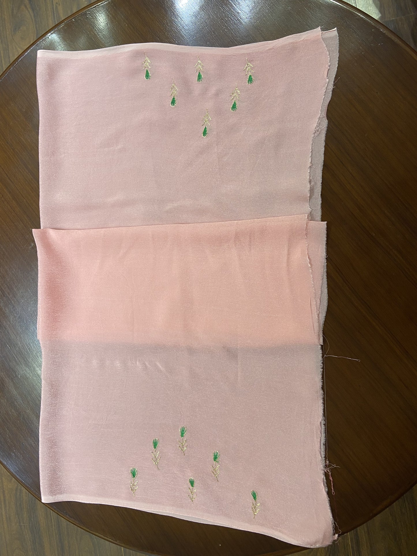 Baby Pink Chiffon Saree