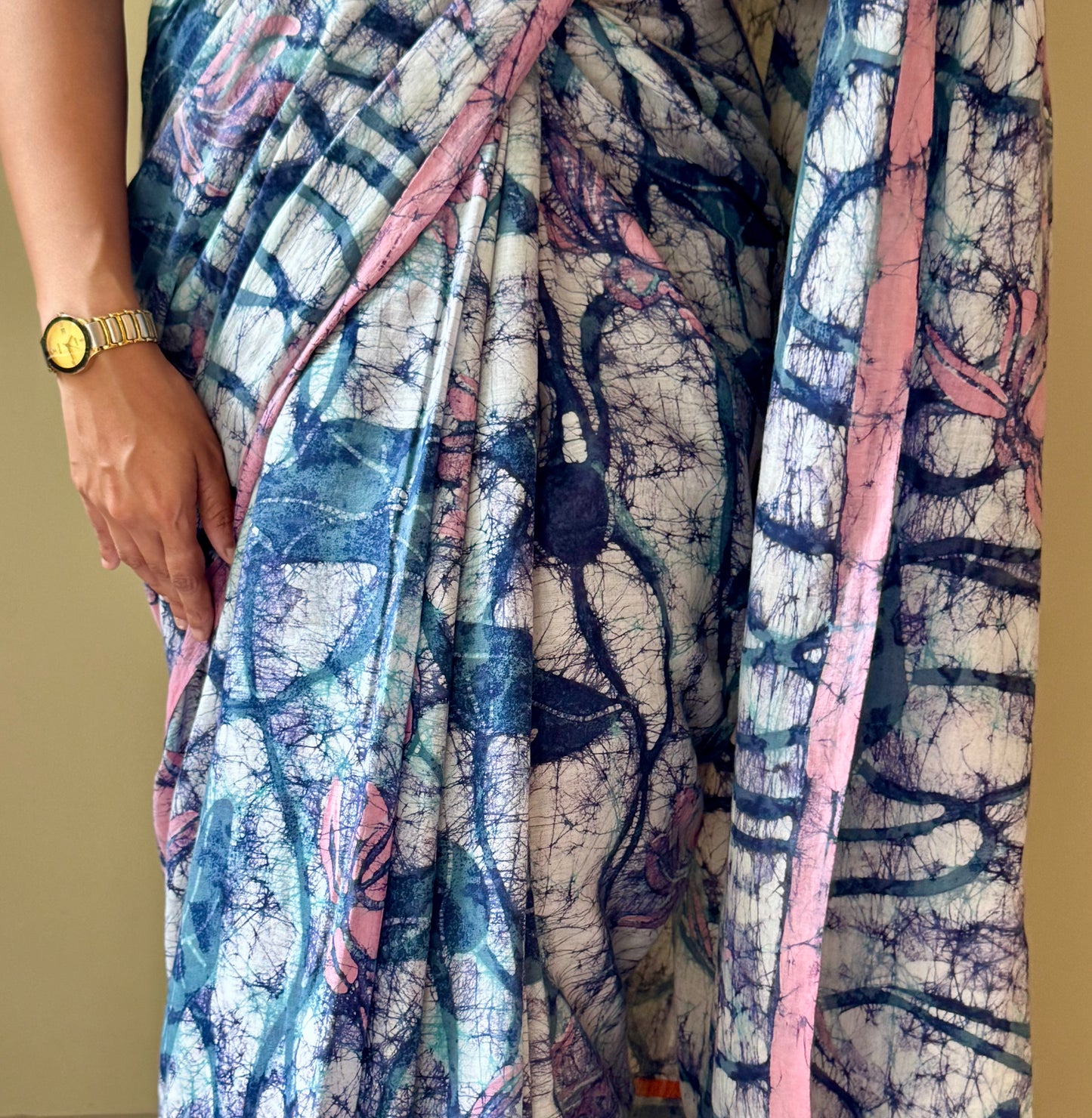 Monsoon Mirage, Whispers of Indigo saree