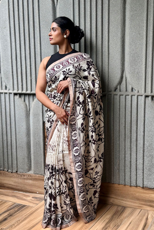 Charcoal Ivory Bloom