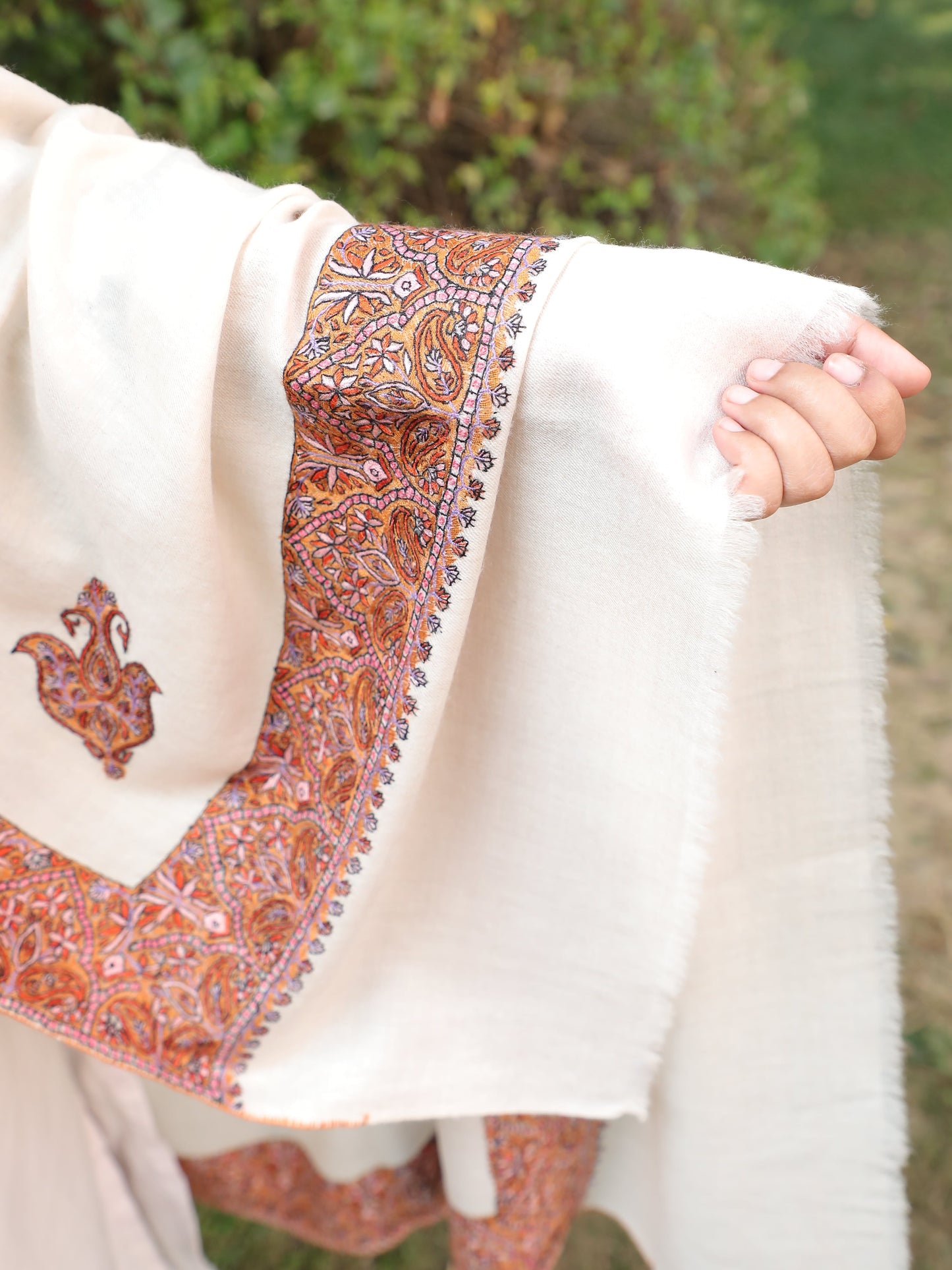 Sunehri Kareegar Pashmina, Noor-e-Ivory Sonpah Shawl