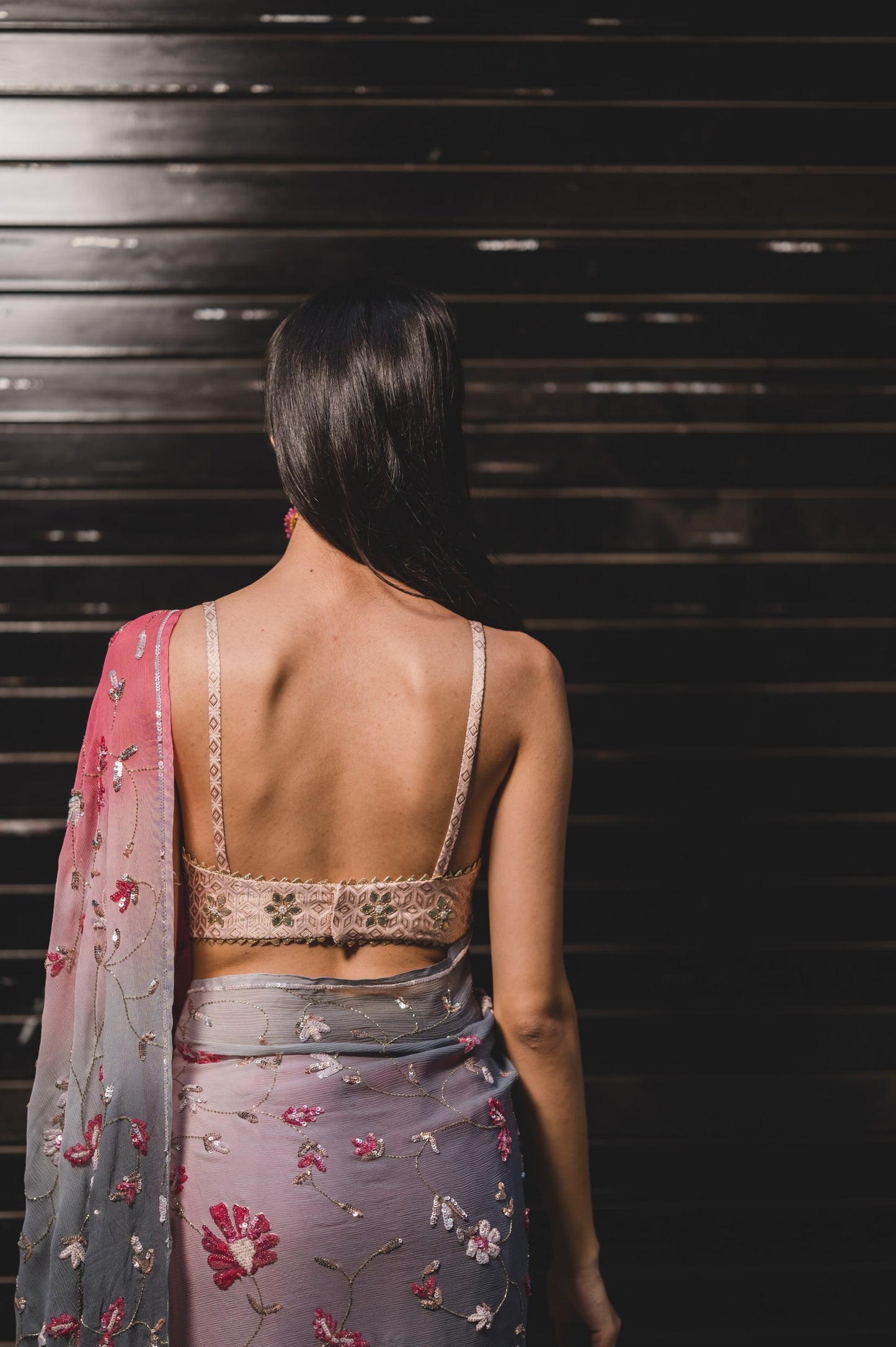 Pistal Pink Brocade Blouse